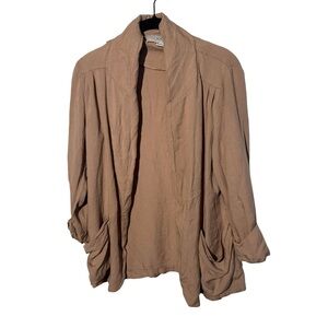 Forever 21 Tan Long Sleeve Open Front Duster Cardigan Top